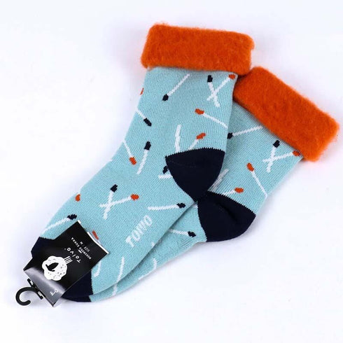 ソックス TOIVO モコモコソックス スティック アクア サイズM 36-38 (22.5ー25cm)