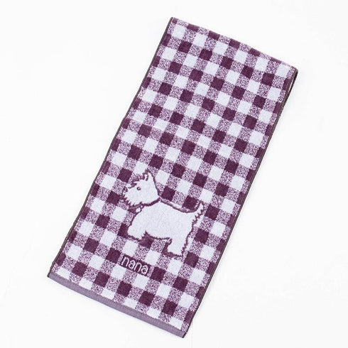 タオル 横浜ナナ 湘南ナナ NANA フェイスタオル ハーフ スコッチテリア柄 グレーシロ nn-fth20-C