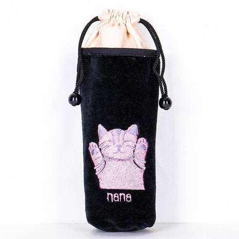 ケース 横浜ナナ NANA ペットボトルケース バンザイネコ柄 クロピンク nn-npbk3-D