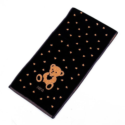 タオル 横浜ナナ NANA スポーツタオル ベアハート柄 クロベージュ nn-spt244