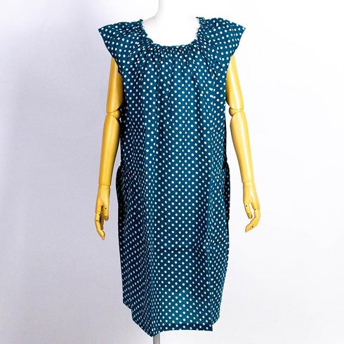 ワンピース TUNIC ワンピースコレクション ミラクルウェーブ水玉 フレンチシャーリングワンピース グリーン フリーサイズ 53810-A