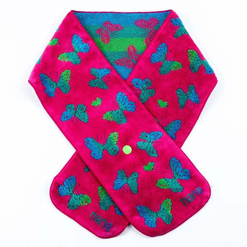 マフラー 横浜ナナ NANA ボタン付きナロータオルマフラー パピヨン ピンク多色 nn-tmf7-D