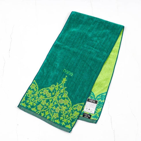 タオル 横浜ナナ 湘南ナナ NANA フェイスタオル ハーフ インディア柄 グリーンライトグリーン nn-fth26-O