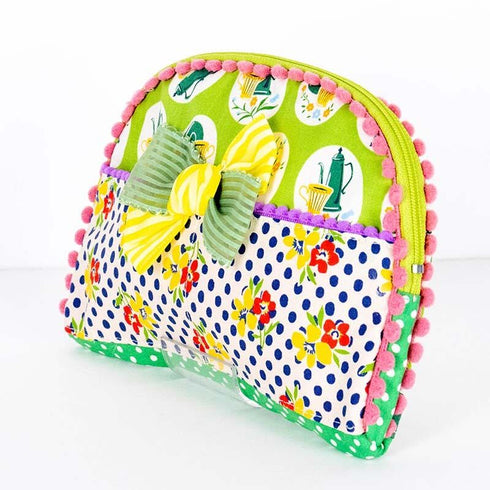 ポーチ TUNIC 綿プリント オリビアガーデンのリボンポーチ グリーン 18135-A