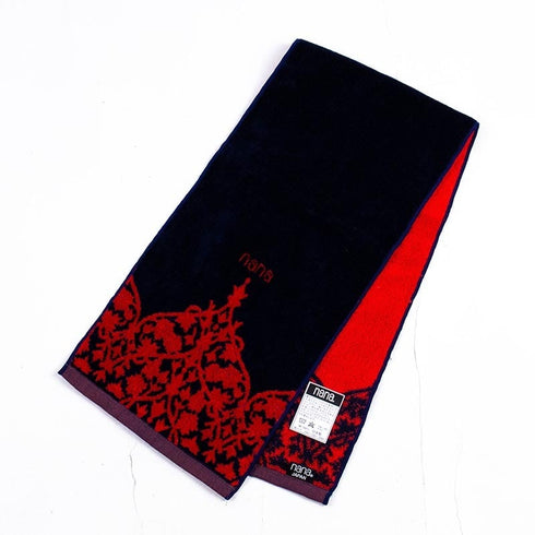 タオル 横浜ナナ 湘南ナナ NANA フェイスタオル ハーフ インディア柄 紺アカ nn-fth26-I