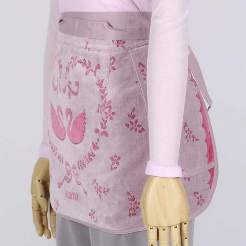 エプロン 横浜NANA ショートサロンエプロン スワン  淡ピンク/ピンク