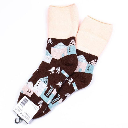 ソックス fromF モコモコソックス タロ/おうち ブラウン サイズM 36-38 (22.5ー25cm)TV065M-BR