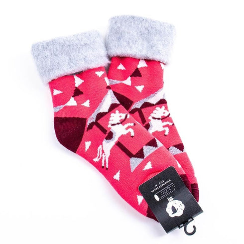 ソックス fromF モコモコソックス カルーセリ/メリーゴーランド ピーチ サイズM 36-38 (22.5ー25cm)TV094MPE