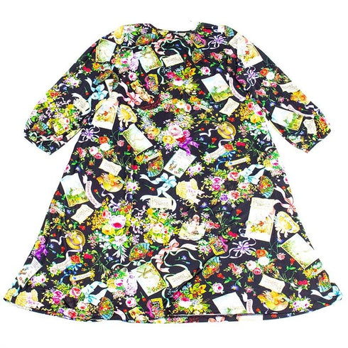 ネグリジェ TUNIC ビスコラピア・オールハピネス 長袖ネグリジェ クロ 12778-D