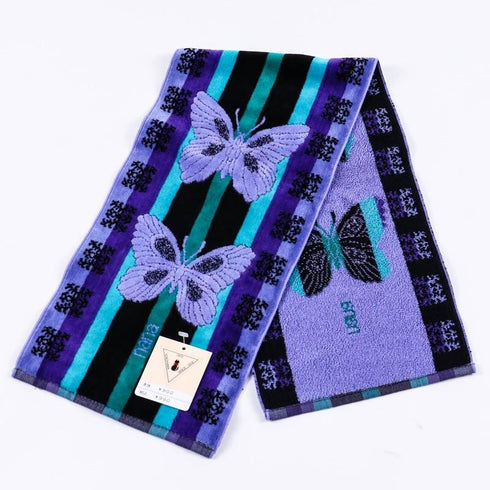タオル 横浜ナナ 湘南ナナ NANA フェイスタオル ハーフ B蝶 パープル nn-fth1-C