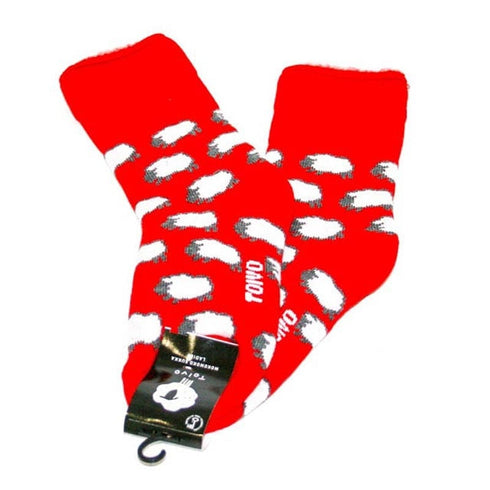 ソックス TOIVO モコモコソックス シープ レディース レッド 36-38 (22.5ー25cm)