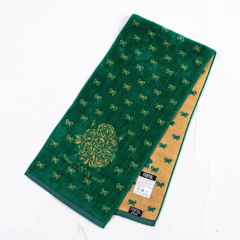 タオル 横浜ナナ 湘南ナナ NANA フェイスタオル ハーフ ブーケ柄 グリーンベージュ nn-fth31-F