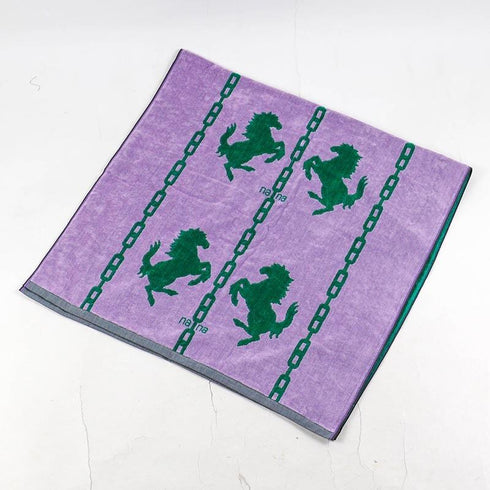 タオル 横浜ナナ NANA バスタオル ホース柄 ラベンダーグリーン nn-bast8-C