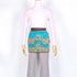 エプロン 横浜NANA ショートサロンエプロン ローズ ターコイズブルー/ベージュ