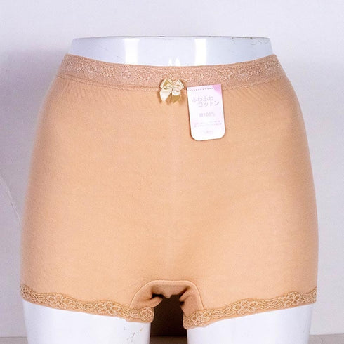ショーツ テフテフ まいてふてふ ふわふわコットン ショーツ1分丈(アウトゴム)ベージュ サイズM TF-AP01M-C