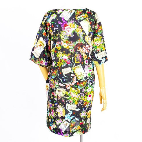 チュニック TUNIC ビスコラピア・オールハピネス 5分袖チュニック クロ 13418-D