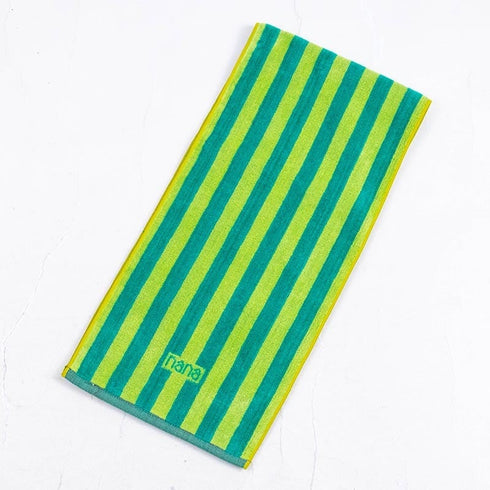 タオル 横浜ナナ 湘南ナナ NANA フェイスタオル ハーフ ストライプ柄 グリーンライトグリーン nn-fth34-L