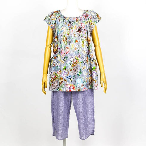 【セール】パジャマ TUNIC 80ローンサッカー・タウンウォーク シャーリングフレンチパジャマ フリーサイズ SSS-33063-C