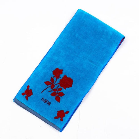 タオル 横浜ナナ 湘南ナナ NANA フェイスタオル ハーフ ローズクラシック柄 ブルーアカ nn-fth13-F