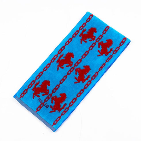 タオル 横浜ナナ 湘南ナナ NANA フェイスタオル ハーフ ホース柄 ブルーアカ nn-fth32-L