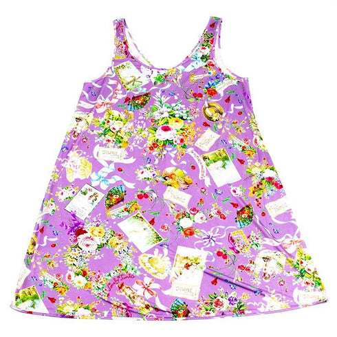 スリップ TUNIC ビスコラピア・オールハピネス Aラインスリップ パープル 1563-C