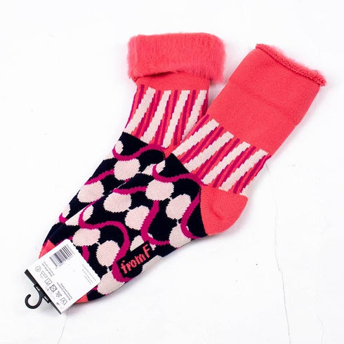 ソックス fromF モコモコソックス コーヒー ピーチ サイズM 36-38 (22.5ー25cm)TV086MPE