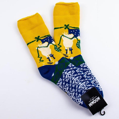 ソックス MOOMIN モコモコソックス ムーミン&フローレン ネウロス/編み物 マスタード サイズM 36-38 (22.5ー25cm)MM042MMD