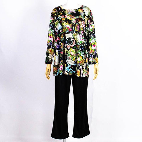 パジャマ TUNIC ビスコラピア・オールハピネス 長袖パジャマ クロ フリーサイズ 12779-C