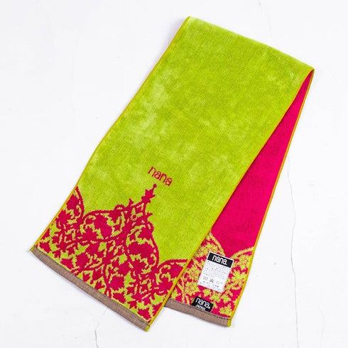 タオル 横浜ナナ 湘南ナナ NANA フェイスタオル ハーフ インディア柄 イエローオレンジ nn-fth26-G