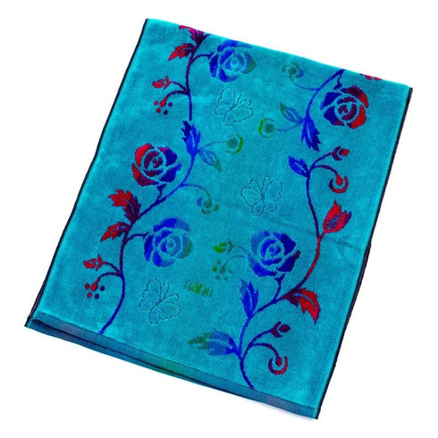 タオル 横浜ナナ 湘南ナナ NANA フェイスタオル ローズパピヨン柄 ターコイズブルー多色 nn-ft28-B