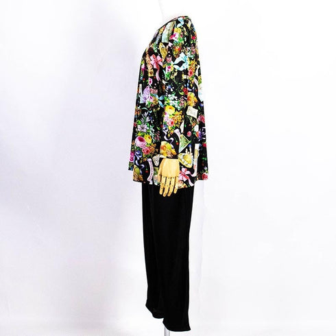 パジャマ TUNIC ビスコラピア・オールハピネス 長袖パジャマ クロ フリーサイズ 12779-C