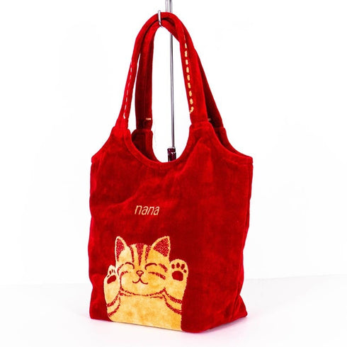 バッグ 横浜ナナ NANA ストリートバッグ バンザイネコ柄 アカベージュ nn-st29-C