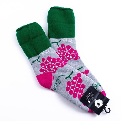 ソックス fromF モコモコソックス ヘデルマ/果物 ライトメルグレー サイズM 36-38 (22.5ー25cm)TV097MLMG