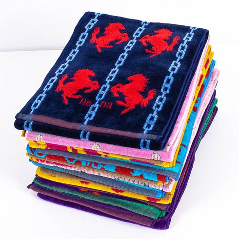 タオル 横浜ナナ 湘南ナナ NANA フェイスタオル ハーフ 水玉柄 ブルーアカ nn-fth33-H