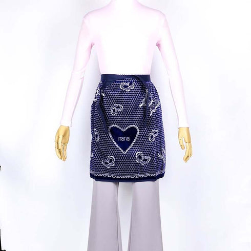 エプロン 横浜NANA サロンエプロン レースバタフライ   紺/シロ