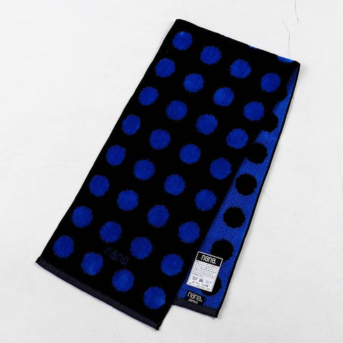 タオル 横浜ナナ 湘南ナナ NANA フェイスタオル ハーフ 水玉柄 紺ブルー nn-fth33-R