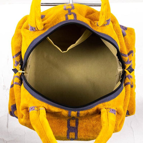 バッグ 横浜ナナ NANA ボストンバッグ ホース柄 イエローグレー nn-btm58-D