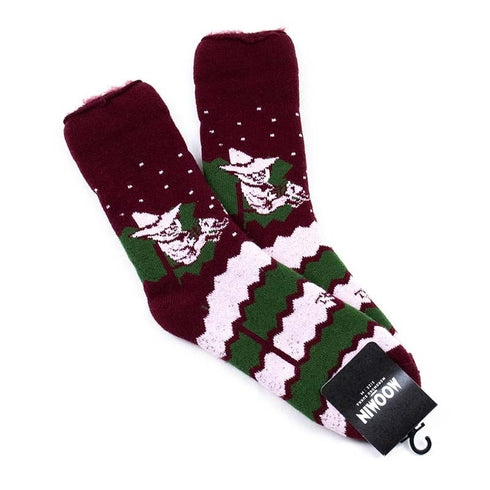 ソックス MOOMIN モコモコソックス ムーミンとスナフキン ボルドー  サイズM 36-38 (22.5ー25cm)MM028MB