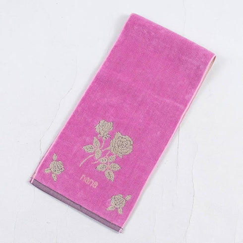 タオル 横浜ナナ 湘南ナナ NANA フェイスタオル ハーフ ローズクラシック柄 ピンクベージュ nn-fth13-D