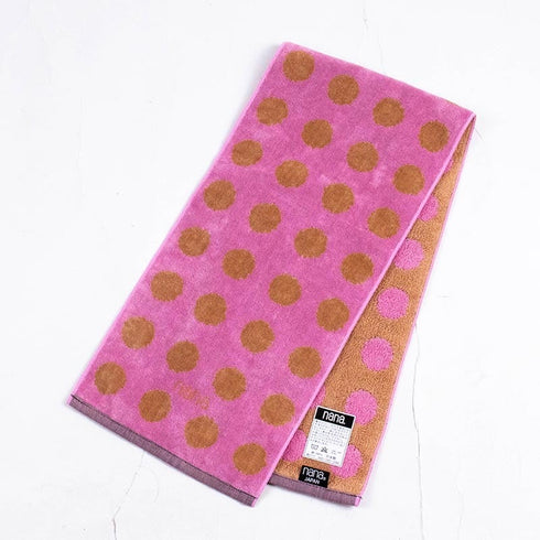 タオル 横浜ナナ 湘南ナナ NANA フェイスタオル ハーフ 水玉柄 ピンクベージュ nn-fth33-I