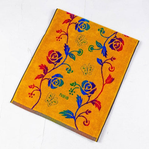 タオル 横浜ナナ 湘南ナナ NANA フェイスタオル ローズパピヨン柄 イエロー多色 nn-ft28-D