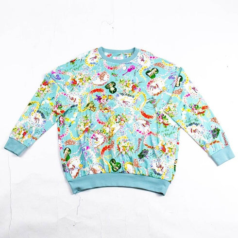 【セール】トレーナー TUNIC 40接結・メロディフラワー ブルー フリーサイズ トレーナー AWS-6334-B ¥15,400→¥10,780