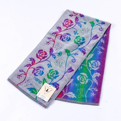 タオル 横浜ナナ 湘南ナナ NANA フェイスタオル ハーフ ローズパピヨン グレー多色 nn-fth9-A