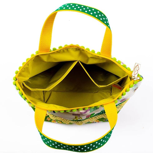 バッグ TUNIC タフタ転写プリント+綿プリント サボテンハートのランチBag サボテン柄 18159-A