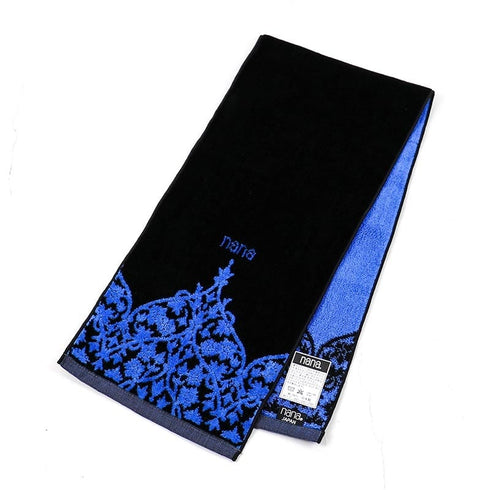 タオル 横浜ナナ 湘南ナナ NANA フェイスタオル ハーフ インディア柄 紺ブルー nn-fth26-P