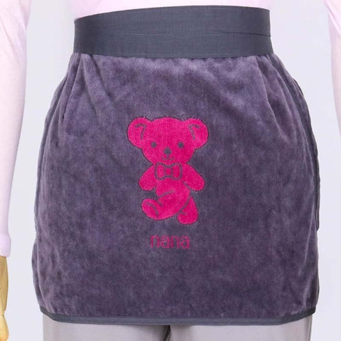 エプロン 横浜NANA ショートサロンエプロン ベア グレーピンク