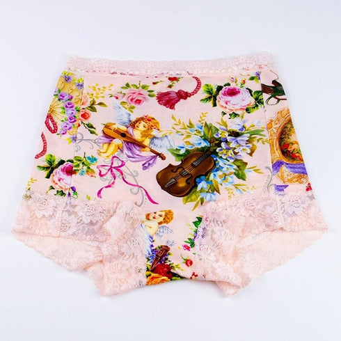 ショーツ 下着 TUNIC 綿ベア天・ハッピーグリーティング ピンク 1分ショーツ M 2133M-A