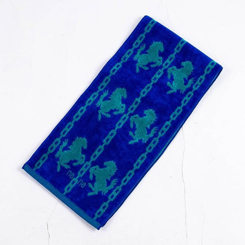 タオル 横浜ナナ 湘南ナナ NANA フェイスタオル ハーフ ホース柄 ブルーグリーン nn-fth32-M