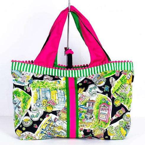 バッグ TUNIC タフタインクジェットプリント ガーデンパーティーのBag クロ 17433-A