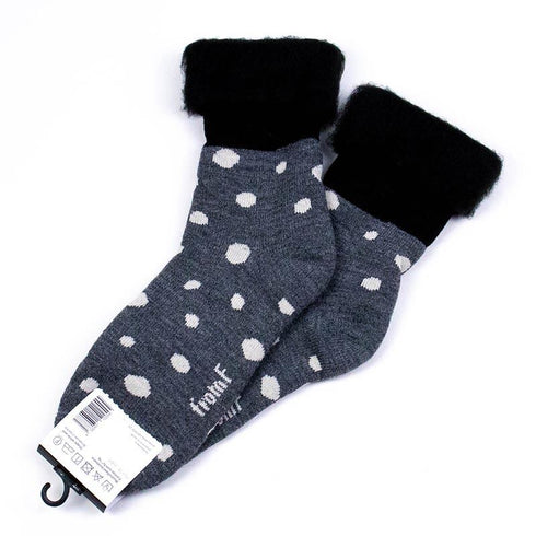 ソックス fromF モコモコソックス ビステ/ドット メルグレー サイズM 36-38 (22.5ー25cm)TV075M-MGY